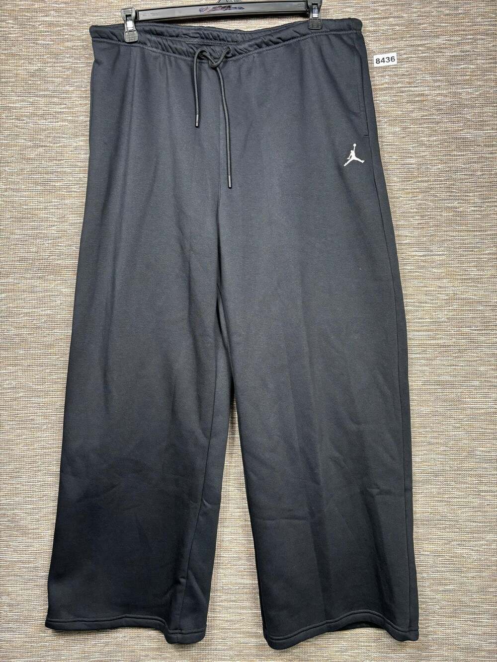 Jordan Sweatpants Womens XL Black Fleece Loose Mid Rise Straight IH2394-010